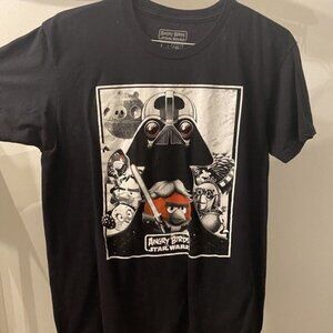 Star Wars Angry Birds Darth Vader Graphic T Shirt Shirt Full Cast Mens Large